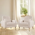 thumbnail image 6 of Modern Accent Chair, Upholstered Armchair Living Room Chair, Comfy Single Sofa Chair with Metal Legs, Comfy Fabric Chair for Living Room Bedroom Office, 6 of 7