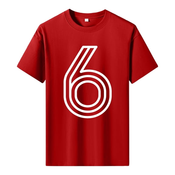 LWavelet Layered Line Number 33 Graphic Men's T-Shirt Ideal for Casual Style and Everyday Wear Red 2XL