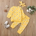 thumbnail image 5 of Zshosam Girls Clothes Girls Clothes Sweatshirt Top and Print Tight Pants 2 Piece Outfit for Kids,Yellow 18-24 Months, 5 of 5