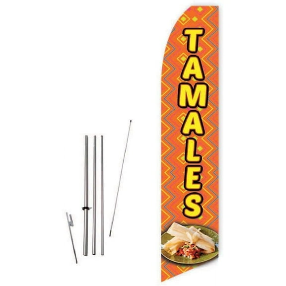 Tamales Brown Super Novo Feather Flag - Complete with 15ft Pole Set and Ground Spike