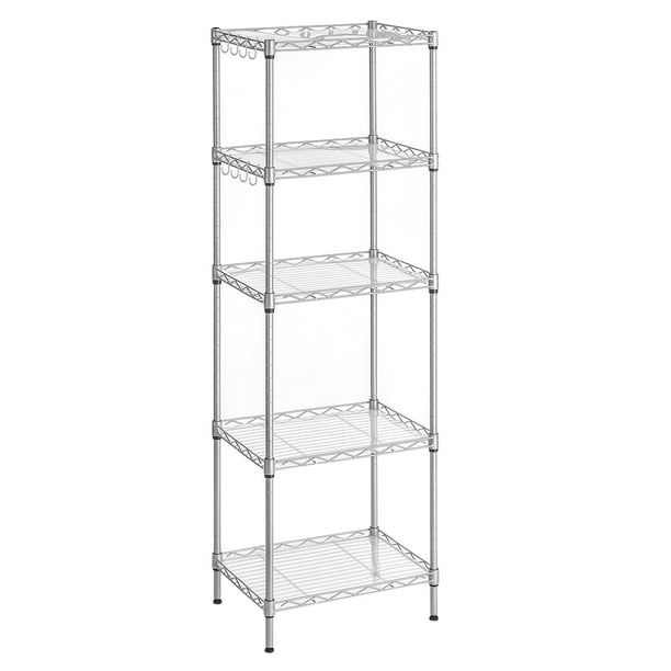 Storage Shelves SONGMICS - Estantería de alambre de 5 niveles, color plateado