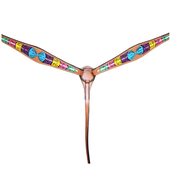 HILASON Western Horse Genuine Leather Breast Collar Tan