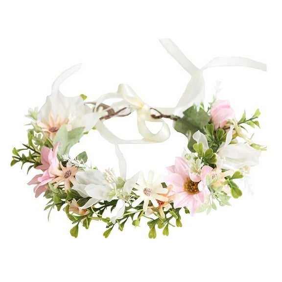 MUSEYA Beautiful Multicolor Bridal Flower Headband Wedding Headpiece for Charm