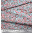 thumbnail image 2 of Soimoi Silk Fabric Dot & Rose Floral Print Fabric by the Yard 42 Inch Wide, 2 of 3