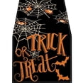 thumbnail image 2 of Voglyf Spooky Ghost Pumpkin Halloween Table Runner, 13脳72 Inch Farmhouse Linen Table Decor With Bat Spider Web Haunted Castle Pattern For Halloween Party Dining Table Centerpiece(#D), 2 of 6