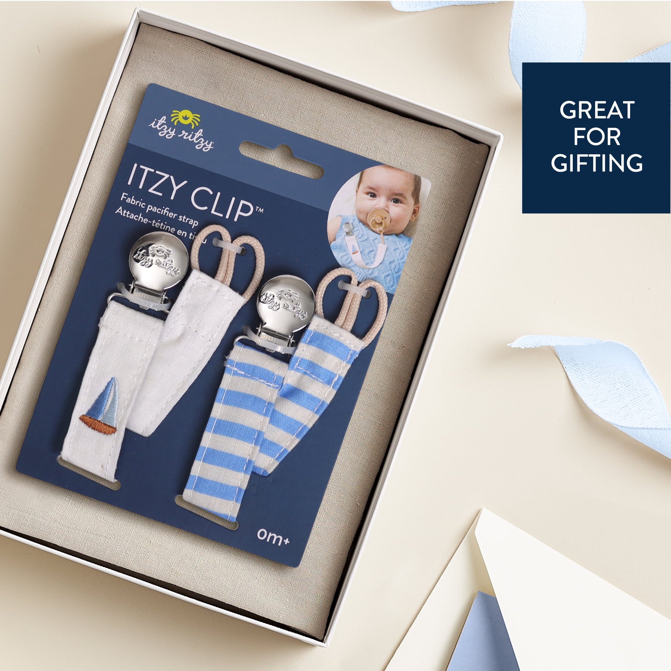 Itzy Clip™ Fabric pacifier strap