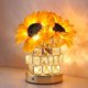 thumbnail image 1 of Lámpara de mesa de girasol LED regulable, con florero de vidrio artificial, lámpara inalámbrica recargable por USB, lámpara táctil para recámara, sala de estar, 1 of 5