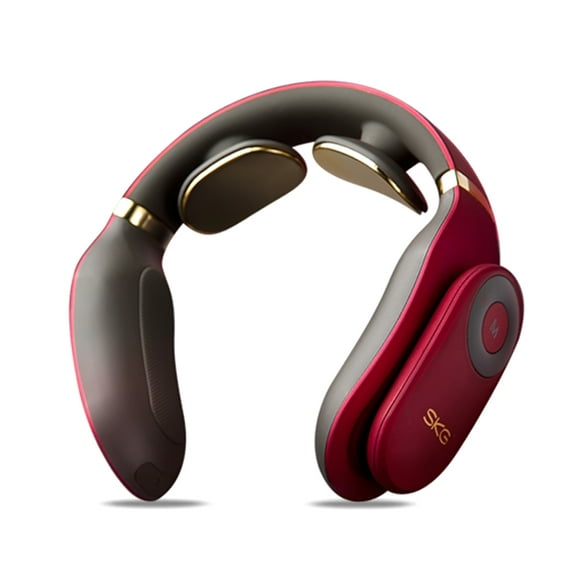 SKG SKG Masseur de Cou Rouge Premium 4098 avec Télécommande, Thérapie Multifonctionnelle de la Colonne Cervicale, 6 Modes de Massage, Conception Ergonomique en Forme de U, Batterie 1500mAh, Chargement Micro-USB, 15 Intensités