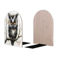 thumbnail image 2 of Zufioo Whimsical Owl On Branch Print Wooden Bookends, Metal Bookshelf Non-slip Bookends, Home Furnishings Suitable for Bookcases Offices, 2 of 8