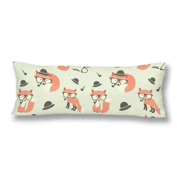 BSDHOME Cartoon Foxes Body Pillow Covers Pillowcase Throw Pillows 20x60 inch
