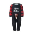 thumbnail image 2 of Christmas Family Pajamas Set Family Matching  Letter Deer Print Long Sleeve O-neck Tops+Plaid Print Trousers/Romper, 2 of 10