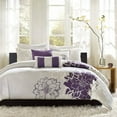 thumbnail image 3 of Home Essence Jane 6 Piece Cotton Printed Duvet Cover Set Purple King/Cal King, 3 of 9