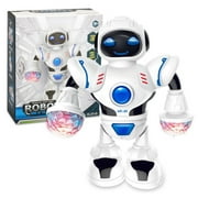 Electronic Walking Dancing Robot Toys for Kids - Little Robot with Music, LED Lights For 3 Year olds and Above- Battery Operated Robot Toy for Birthday Gift, Christmas