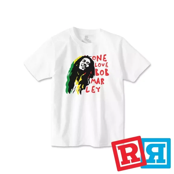Bella Canvas Bob Marley Boys T-Shirt Cotton Crew Top Toddler White Short Sleeve