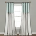 thumbnail image 4 of Lush Decor Linen Button Farmhouse Chic Solid Color Cotton Blend 3" Rod Pocket Light Filtering Window Curtain For Living Room and Bedroom, Blue/White, 108"L x 40"W, Single Panel, 4 of 8