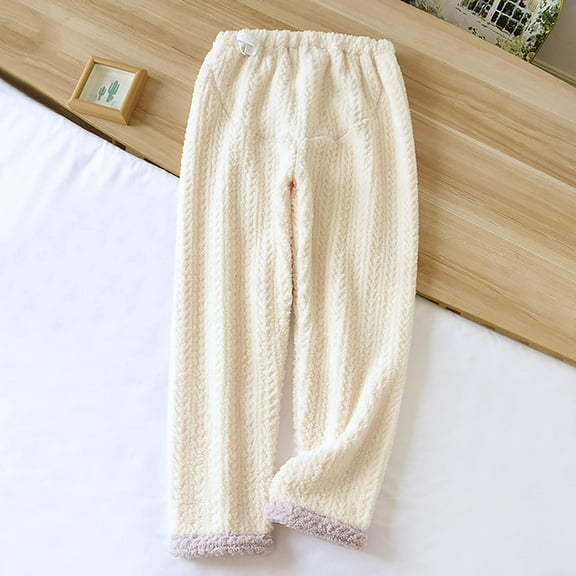 purcolt Women's Maternity Pajama Pants Over Bump Soft Warm Plush Sleep Pants Comfy Fuzzy Lounge Pants Coral Fleece Pajama Bottoms Sleepwear