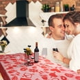 thumbnail image 6 of YIMWNYI Valentine's Day Tablecloth, 53.9x70.9 Inches Romantic Heart Design for Wedding, Party, Kitchen, Holiday, Picnic & Home Decor - Red Polyester, 6 of 6