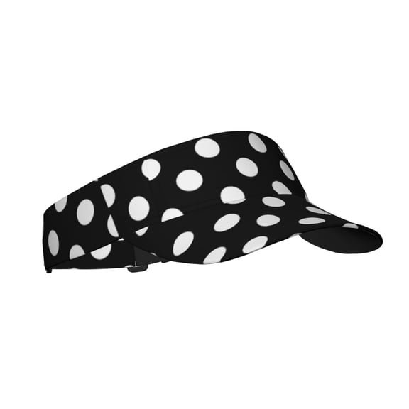 Kdxio Black And White Polka Dot Print Sun Visor Hat Golf Visor Adjustable Velcro Outdoor Sports Cap For Men Women