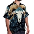 thumbnail image 2 of Aries Constellation Men's Short Sleeve Poplin Shirt, Button Down Casual Summer Beach Printed Unisex Shirt, 2 of 6