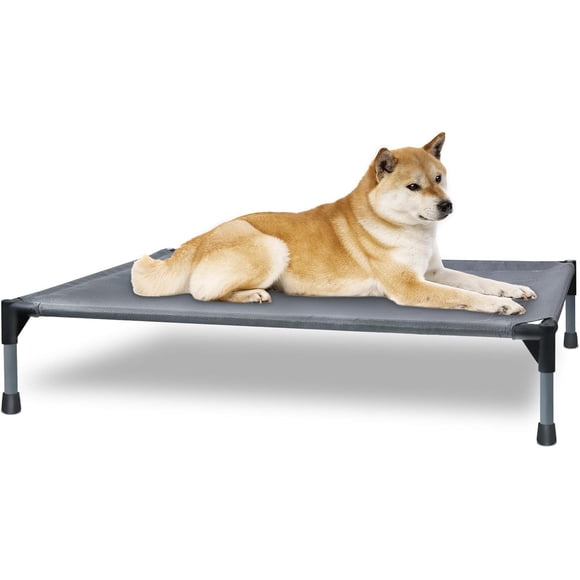 Elevated Dog Bed Raised Outdoor Dog Cot Medium, Cooling Dog Cot Bed with Metal Frame, Washable Breathable Mesh and Anti-Slip Feet Portable Indoor Pet Bed