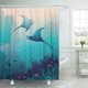 thumbnail image 1 of ABPHQTO Cortina de ducha de baño silueta de dos mantas y arrecife de coral con peces en el mar azul vida marina submarina 165x180 cm ABPHQTO PKNMT66x72Shower-8887, 1 of 2