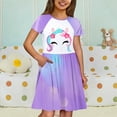thumbnail image 2 of Wdgfv Girls Dresses Floral Print A Line Sleeveless Summer Casual Party Outfit Comfortable Toddler Kids Dress Purple 4-5 Years, 2 of 7