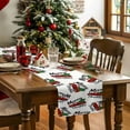 thumbnail image 3 of Red Black Plaid Lattice Truck Xmas Tree Table Runner 13x90in Non-Slip Cotton Linen Table Runners, Merry Christmas Dresser Scarves TableRunner for Dinner Kitchen Dining Wedding Party, 3 of 8