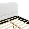 thumbnail image 5 of Christopher Knight Home Unique California King Size Bed Frame, Chenille Upholstered with Solid Wooden Legs, White, 5 of 12