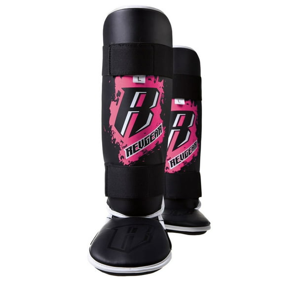 Revgear Combat Series Youth Kids Shin Guards - Black/Pink - Medium