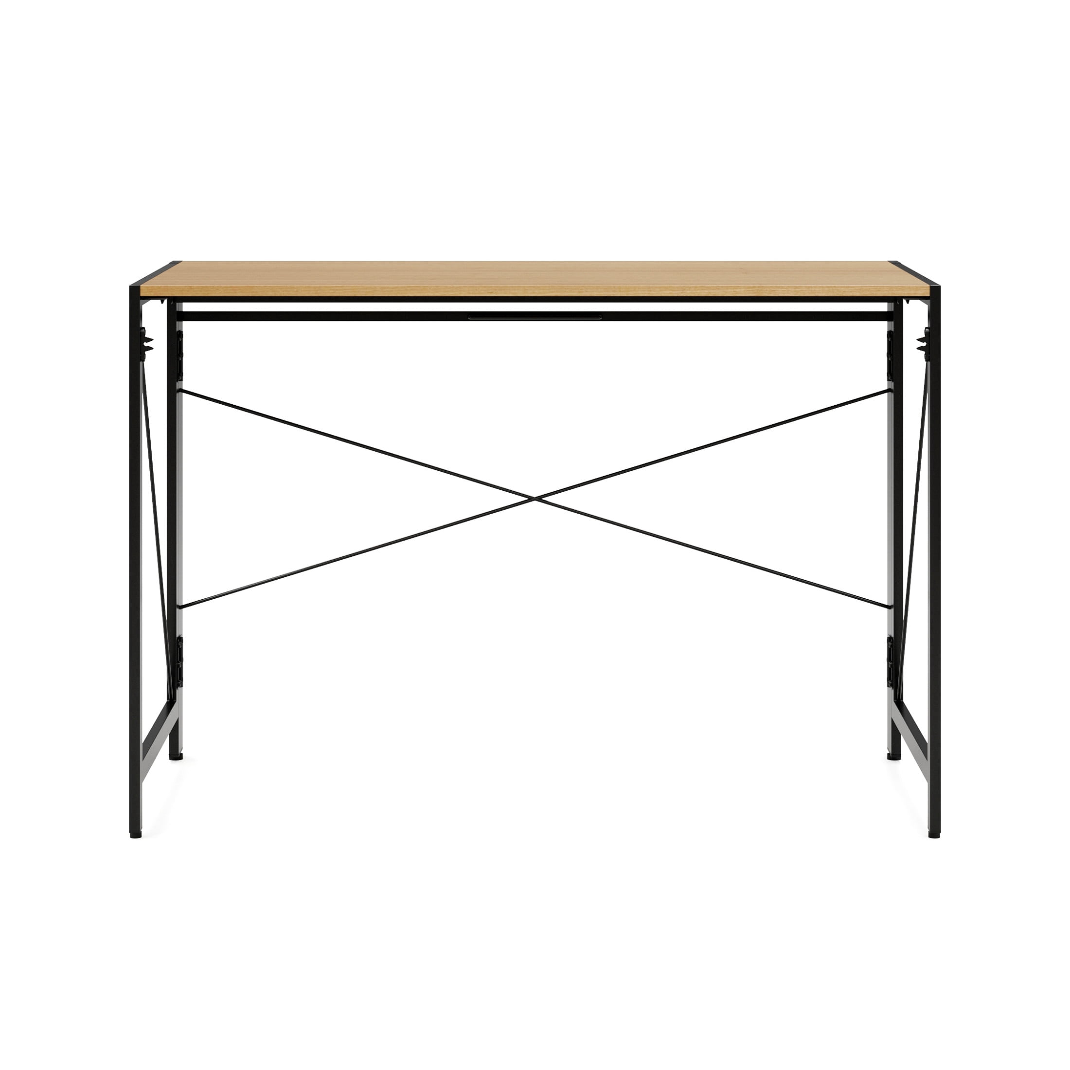 Space Solutions 43 inch Folding Home Office Desk for Home or Office, Black/Teak