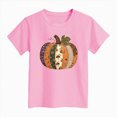 thumbnail image 4 of KPOPLK Girls Halloween Pumpkin Shirt Fall Winter Ghost Graphic Print Short Sleeve T-Shirt Kids Top Size 2-3 Years,Pink, 4 of 4