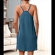 thumbnail image 4 of Camisones Sin Mangas para Mujer con Bolsillos, Tirantes Finos, Espalda Cruzada, Azul y Verde, Talla S, 4 of 10