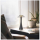 thumbnail image 4 of Designer Table Lamp Rechargeable Touch LED Table Lamp - Dimmable Titanium USB Bedside Lamp 3W Cordless Desk Lamp with Battery and Lampshade, 4 of 5