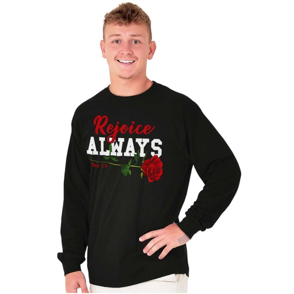 Urban Streetwear Rejoice Always Long Sleeve TShirt Men Women Brisco Brands S