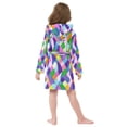 thumbnail image 7 of FORMRS Niños Bathrobe Unisex Hooded Robe Soft Plush Pajamas Sleepwear, Size 2-3T, Green Wavy Plaid, 7 of 7