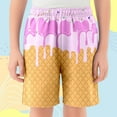 thumbnail image 2 of Utlike Boys Girls Ice Cream Shorts Summer Casual Elastic Waist Comfortable Shorts With Pockets For Daily Wear And Sports Activities Size 7 Years-8 Years Z27Pink, 2 of 4