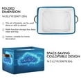 thumbnail image 2 of Blue Cloud with Glowing Lights Foldable Storage Basket,Canvas Fabric Foldable Storage Bins with Handles Open Home Storage Bins Boxes for Toy Book Shelf Closet Baskets, 2 of 8