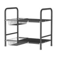 thumbnail image 4 of Estante organizador debajo del fregadero, estante de hierro con cesta de almacenamiento, para cocina, armario, escritorio, armario debajo del fregader con 2 cestas, 4 of 7