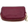 thumbnail image 3 of LAICAIW Mini Coin Purse Three Zipper Faux Leather Small Wallet Change Pouch Square Card Holder Purse,Rose Purple, 3 of 6