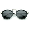 thumbnail image 2 of zeroUV - Retro Horn Rimmed Metal Nose Bridge P3 Round Sunglasses 50mm - 50mm, 2 of 6