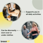 BraceUP Lumbar Back Brace with Dual Adjustable Straps – Lower Back Support Belt with Breathable Mesh Panels (L/XL)