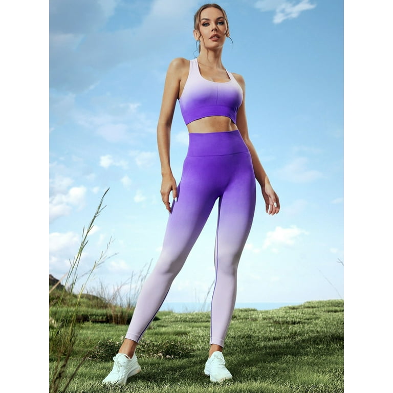 Ombre Seamless Yoga Set Sports Suit Bar Sports Outfit Women Sportswear Workout  Clothes For Woman Gym Clothing Athletic Wear 