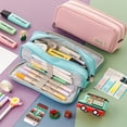 thumbnail image 4 of Estuche con Compartimentos para Oficina, Bolsa de Lápices, Organizador de Cosméticos (Rosa), 4 of 4