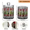 thumbnail image 5 of Yayeee 2 Pack Qtip Holder Bathroom Cotton Swab Canister with Lid Clear Dispenser Set, Black Striped Trees, 5 of 6