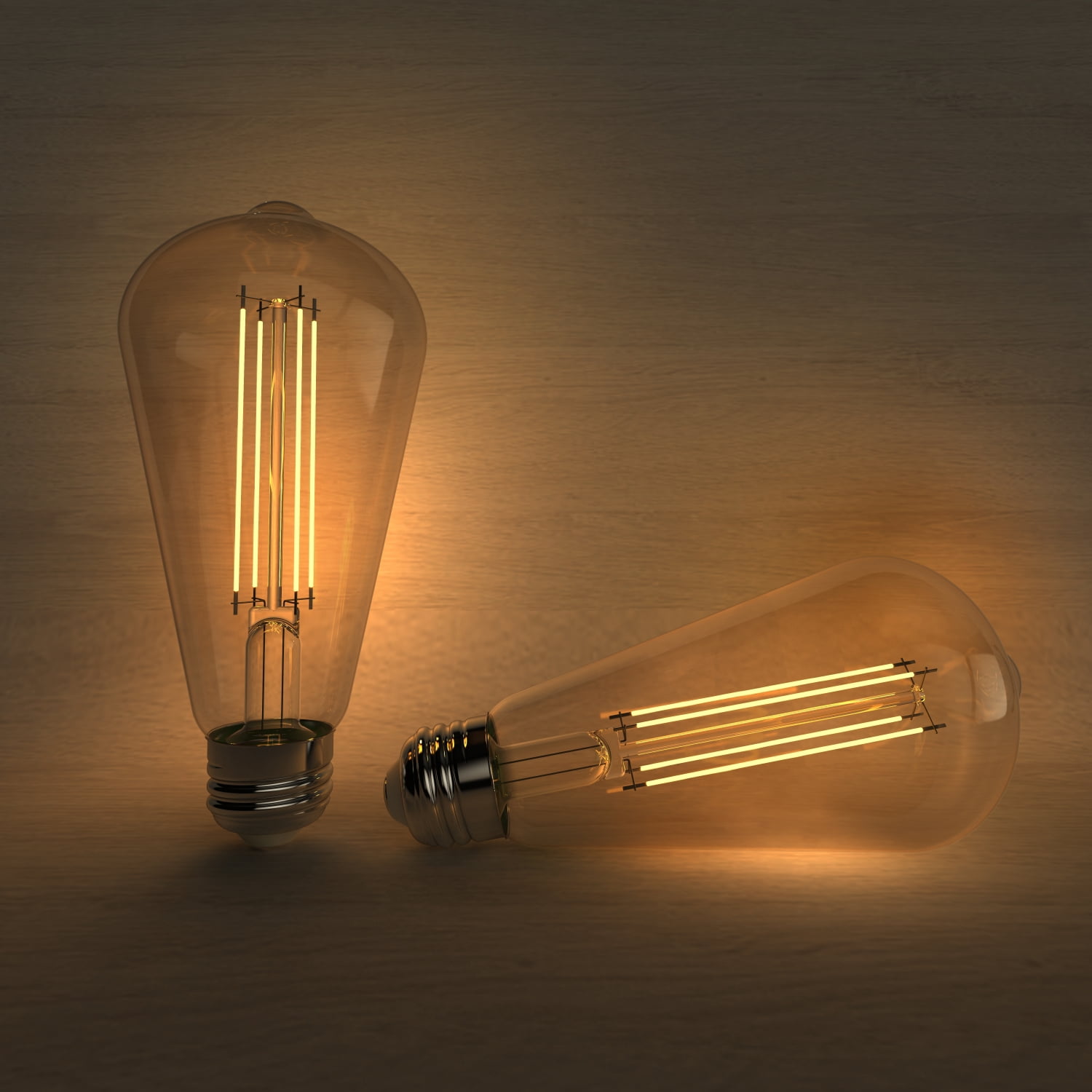 BH&G LED Vintage Bulb, 4-Watt (40W Equiv.) ST19 Filament Dimmable, E26 Base, Amber Glass, 8 Pack