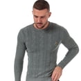 thumbnail image 4 of Men's Luke 1977 Morden Cable Knit Jumper in Gray, 4 of 5