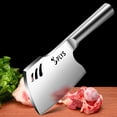 thumbnail image 5 of Plys Meat Cleaver Heavy Duty Butcher - Axe Bone Knife 6 Inch,Bone Knife for Meat Cutting Chopper, Stainless Steel Thicken Blade, Gift for Men, 5 of 9