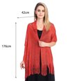 thumbnail image 5 of Mdesiwst Women Shawl See-through Hollow Out Solid Color Long Tassel Wide Decoration Thin Shirt Dress Matching Party Shawl Clothes Accessory, 5 of 6