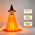 thumbnail image 3 of Clearance Halloween Spooky Ghost Light, Orange 4FT Outdoor & Indoor Halloween Decorative Lights with Remote, Witch Hat Glowing Ghost Ornament Gift for Coworkers Office Small Halloween Holiday Decor, 3 of 7