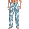 thumbnail image 2 of Kdxio Lilies Flowers Print Men's Sleep Pajama Pant Lounge Pants with Pockets, 2 of 8